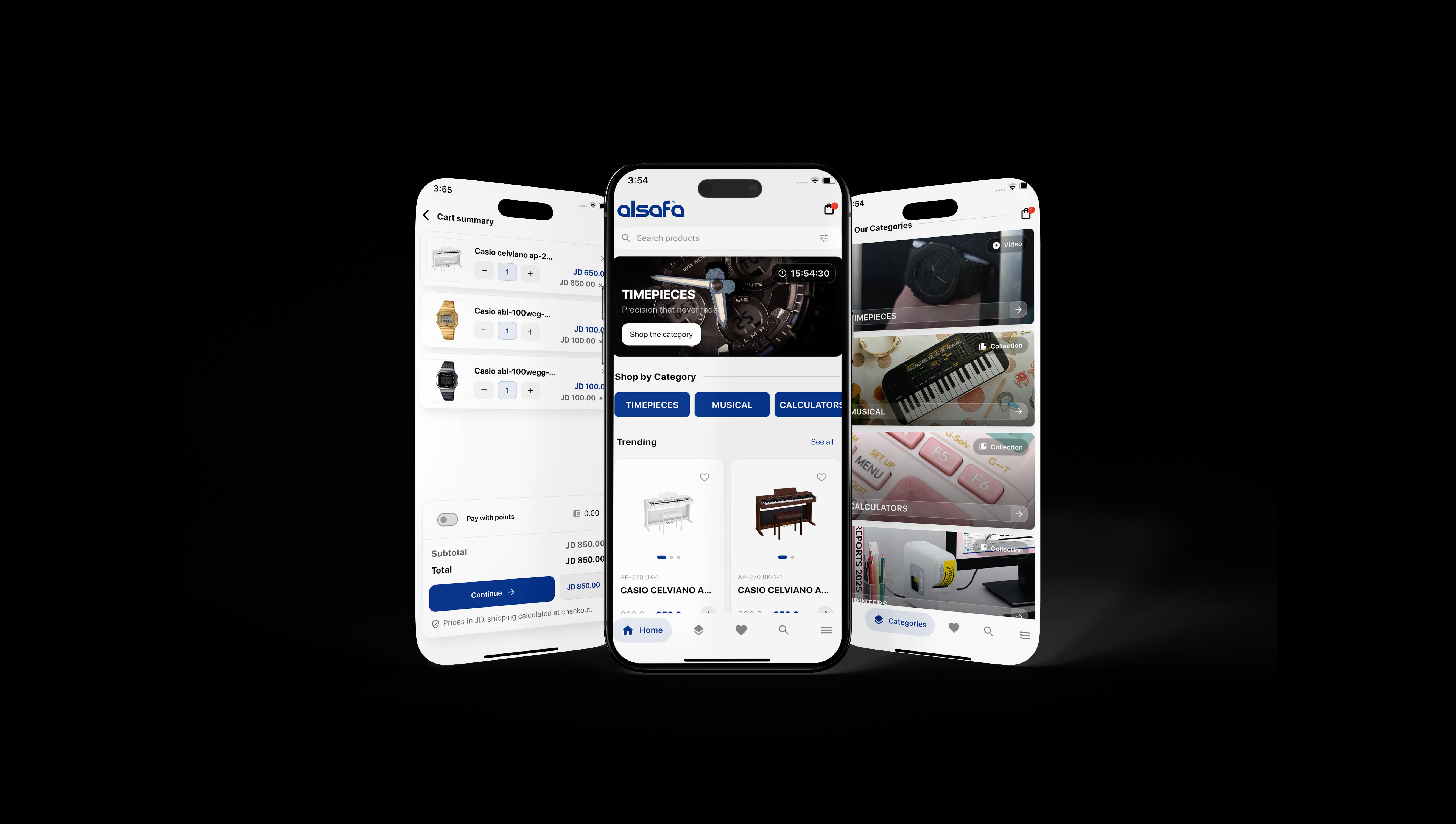 Mobile app UI for a retail client